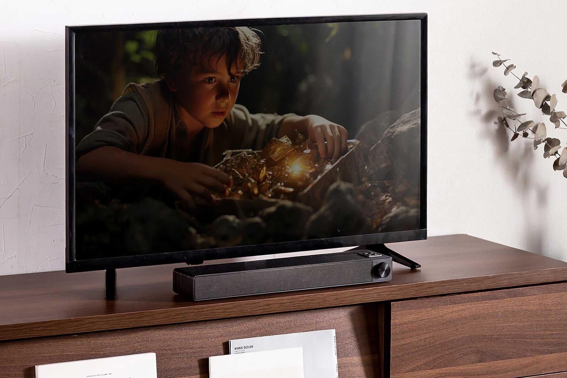 Slim Soundbar with Wooden Cabinet and Built-in Battery Released