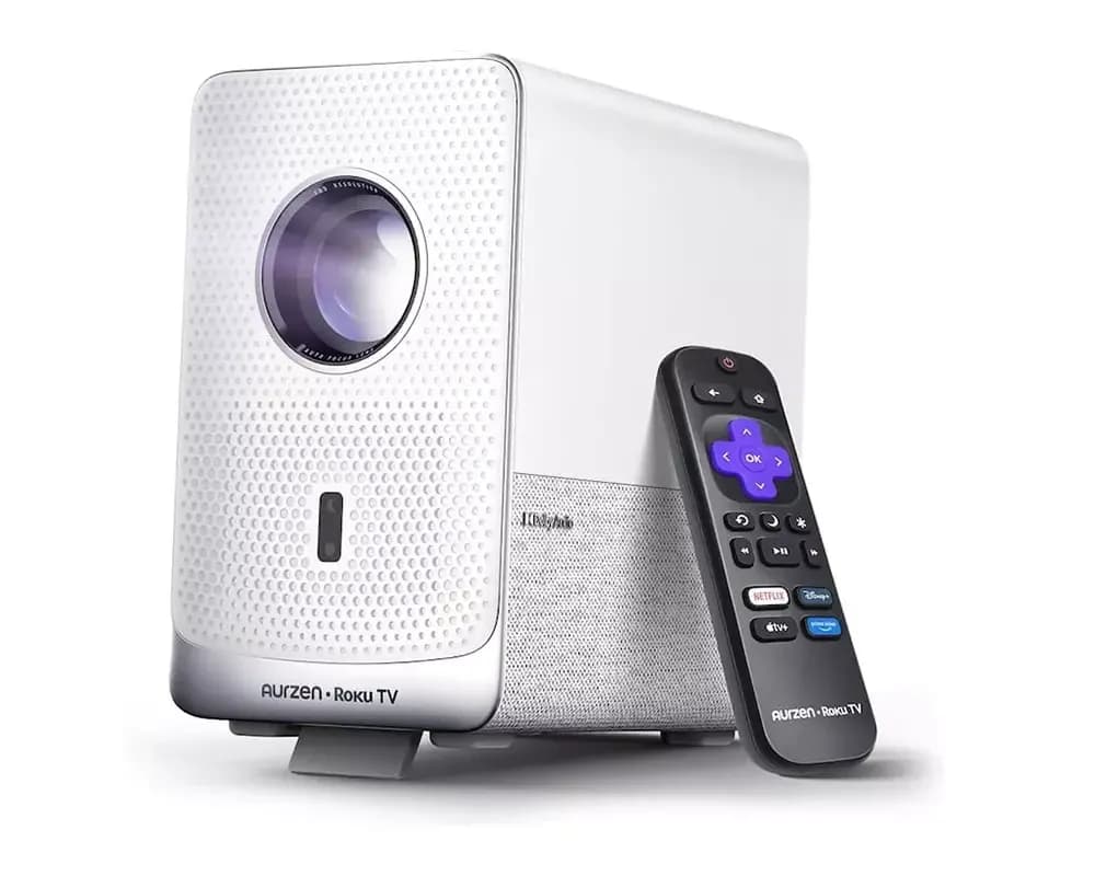 Aurzen D1R Cube: Compact Smart Projector with Roku TV OS