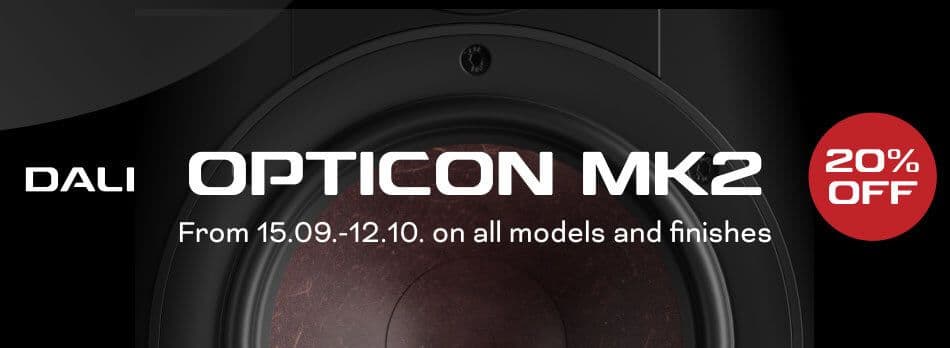 Dali announces the 'Back to HiFi' campaign with a 20% discount on the 'Opticon MK2' series