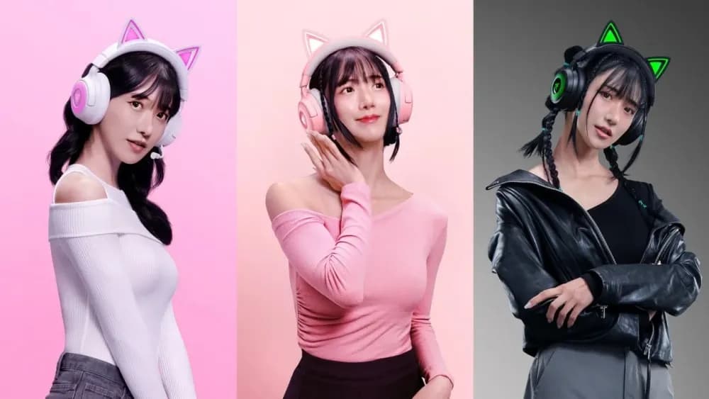 Razer Kraken Kitty V2 - New Gaming Headphones with Iconic Ears and RGB Lighting