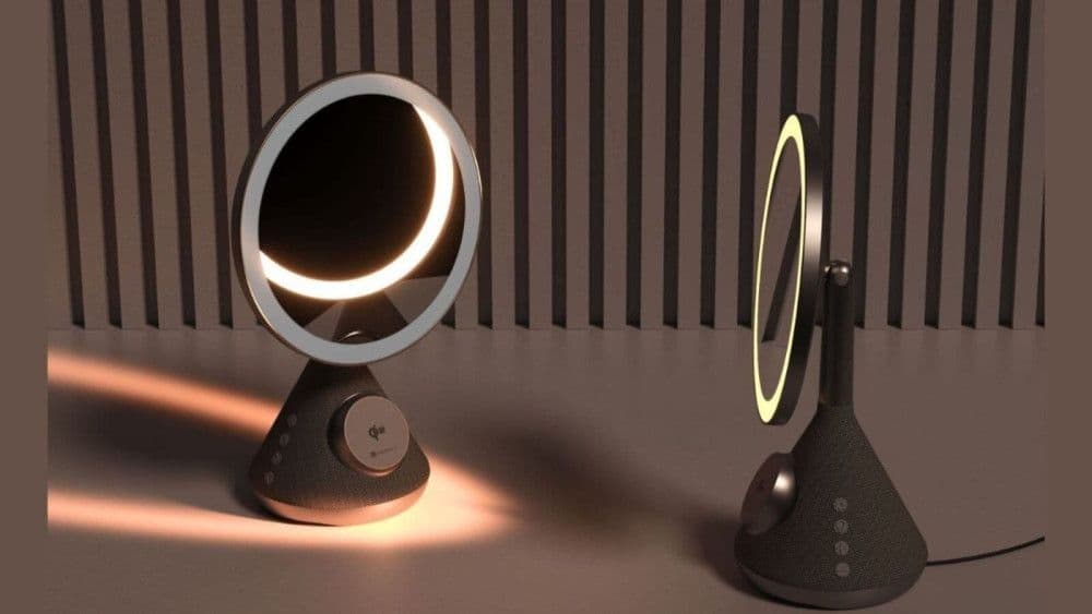 Introducing the Portronics Movo: A Multifunctional Bluetooth Speaker, LED Mirror, and Wireless Charger