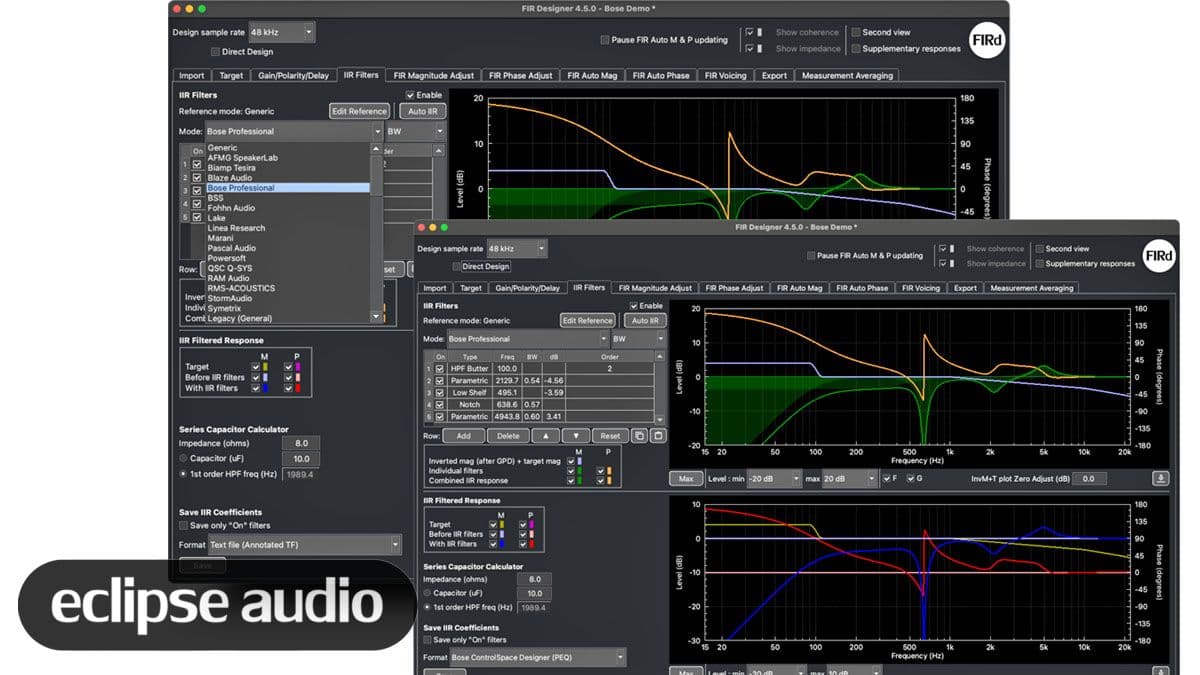 Eclipse Audio FIR Designer 4.5 Introduces Bose Professional Compatibility