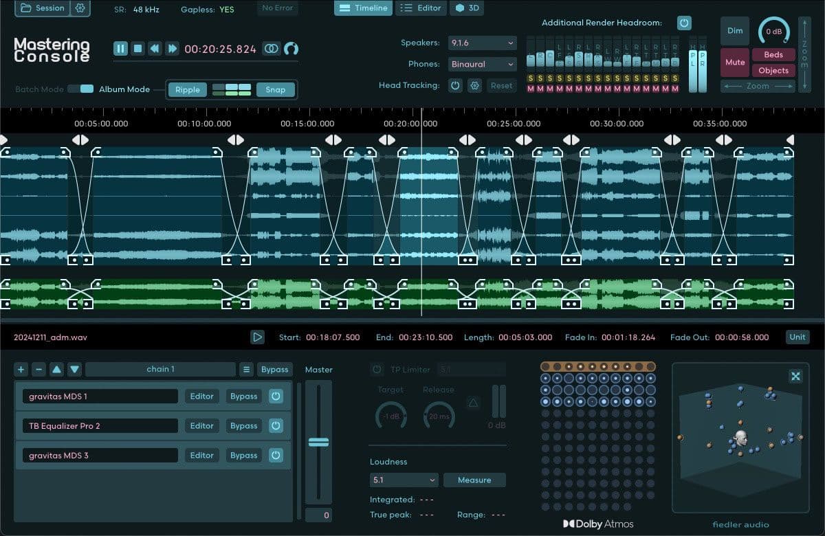 Fiedler Audio Unveils Mastering Console 2.0 for Dolby Atmos Professionals