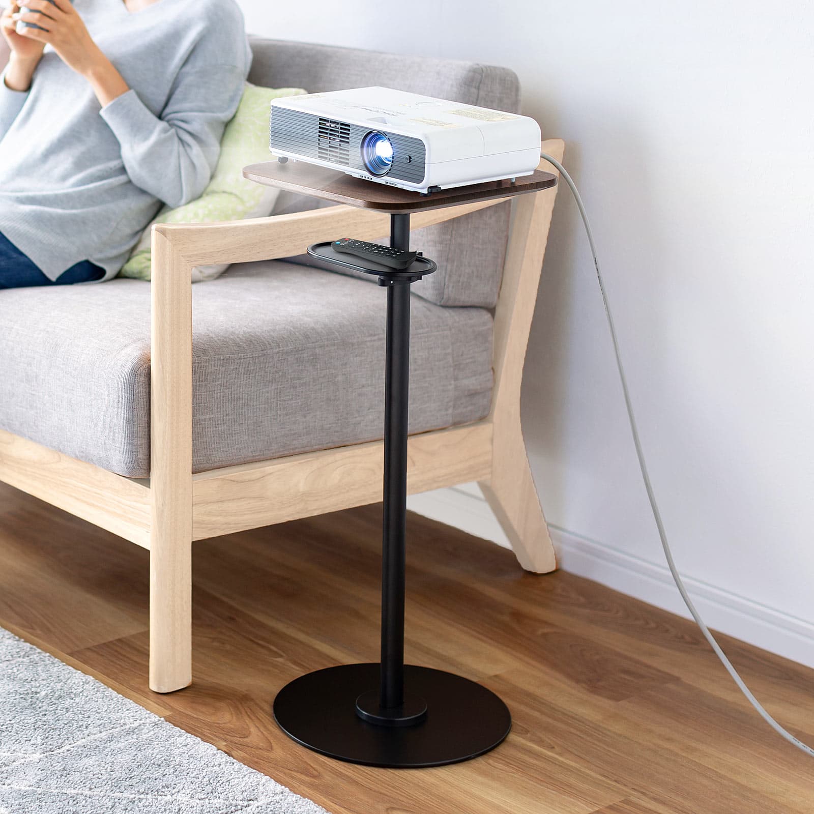 Sanwa Supply Launches Wood-Grain Adjustable Projector Stand 100-PRST005BKM and 100-PRST005WM for Home and Office Use