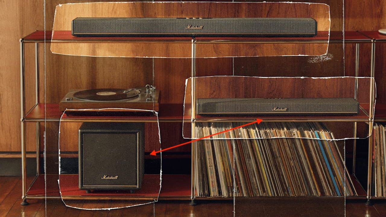 Marshall Heston 60 Soundbar and Sub 200 Subwoofer: Compact, Retro Styled, Dolby Atmos Sound System
