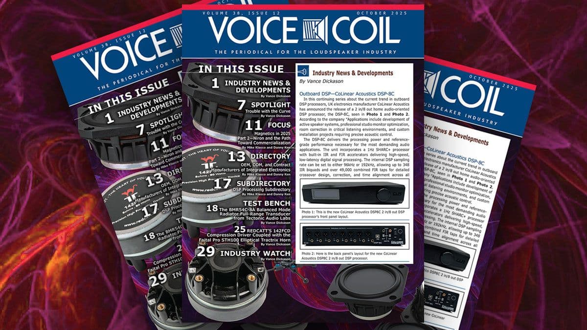 Voice Coil October 2025: Updates in Speaker Magnetics and Advanced Acoustics