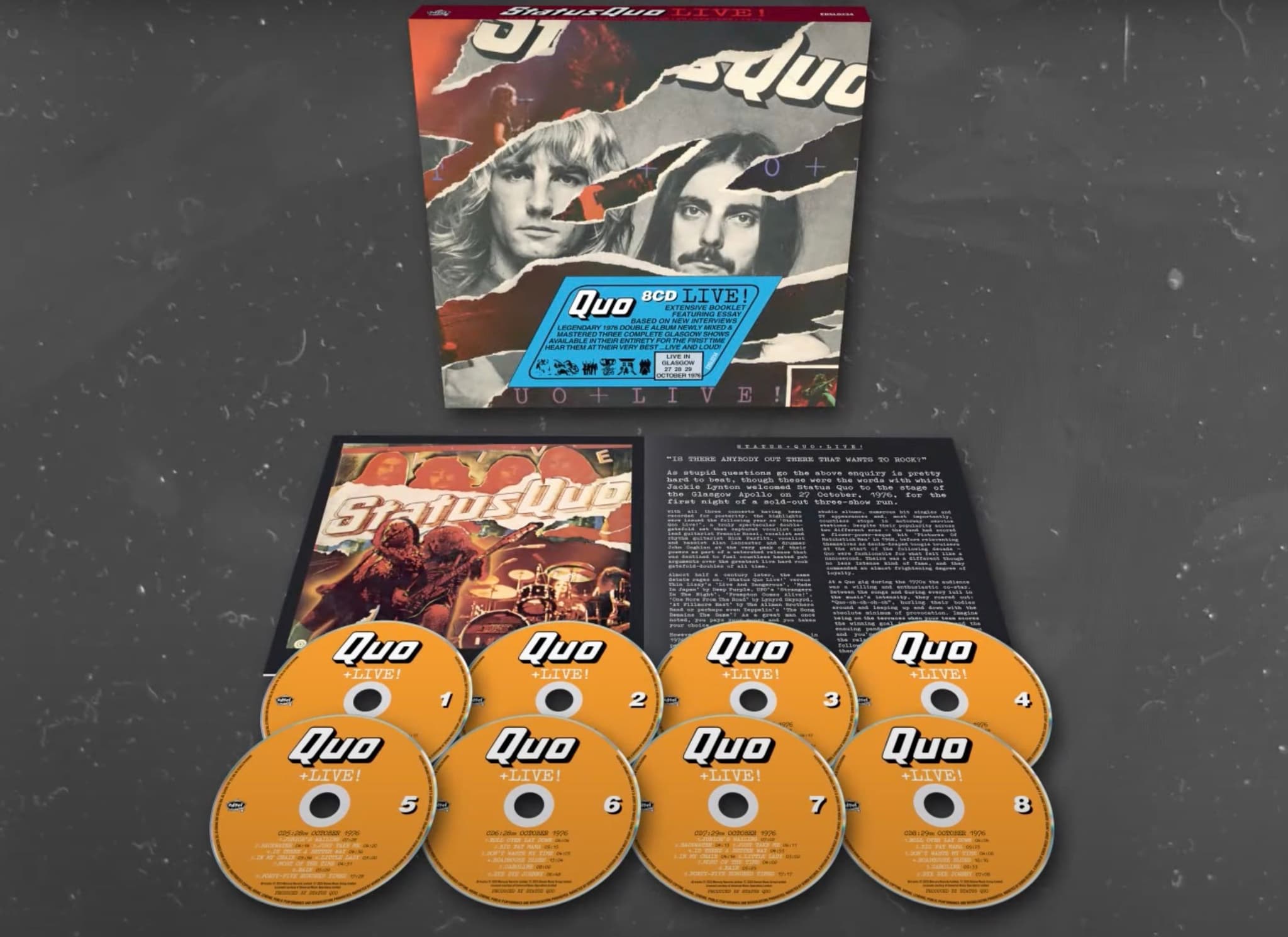 Status Quo to Release Monumental 8CD Super Deluxe 'Live!' Box Set This May