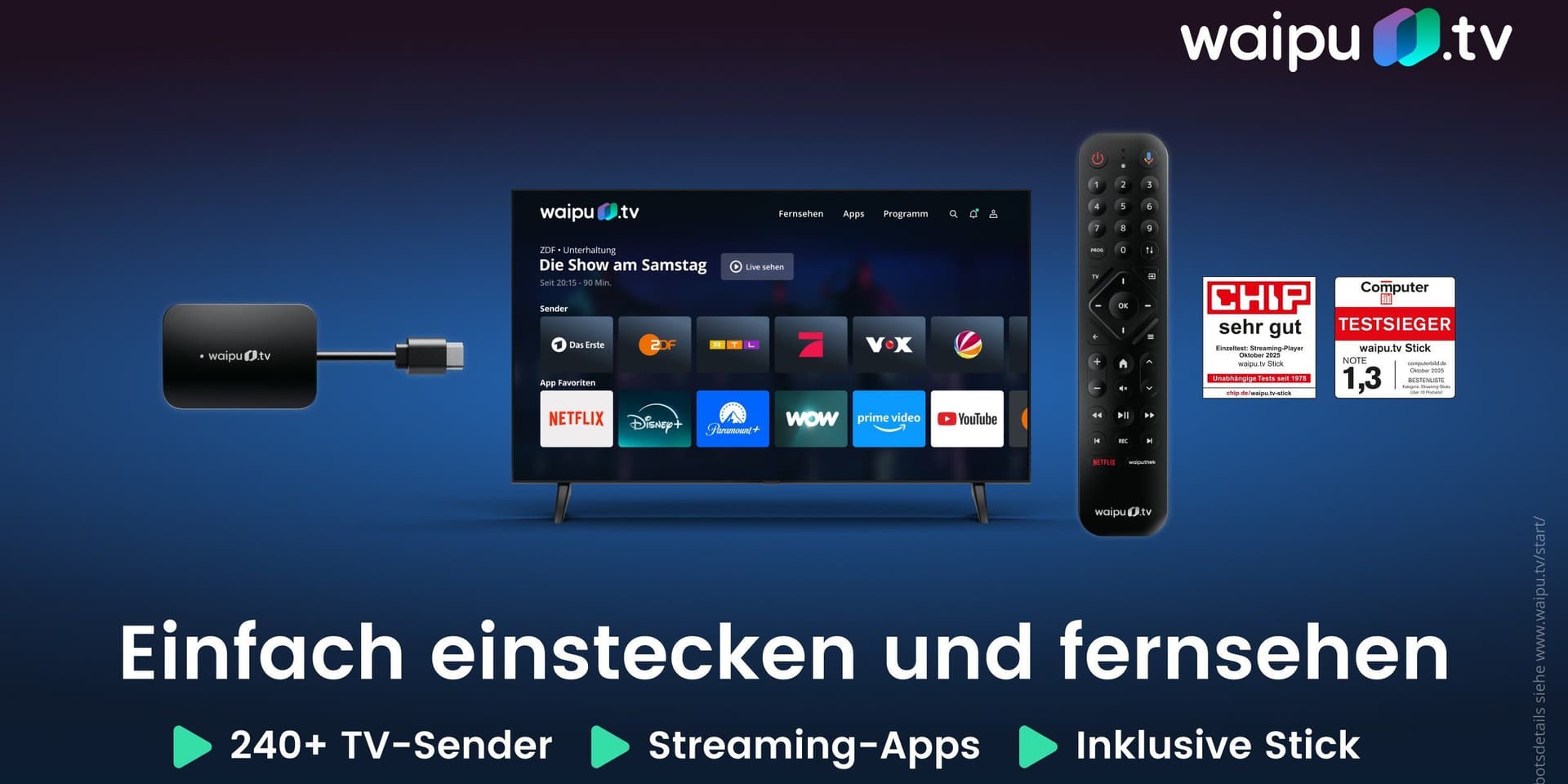 waipu.tv Introduces Affordable Start-Abo at €4.99 with New Streaming Stick